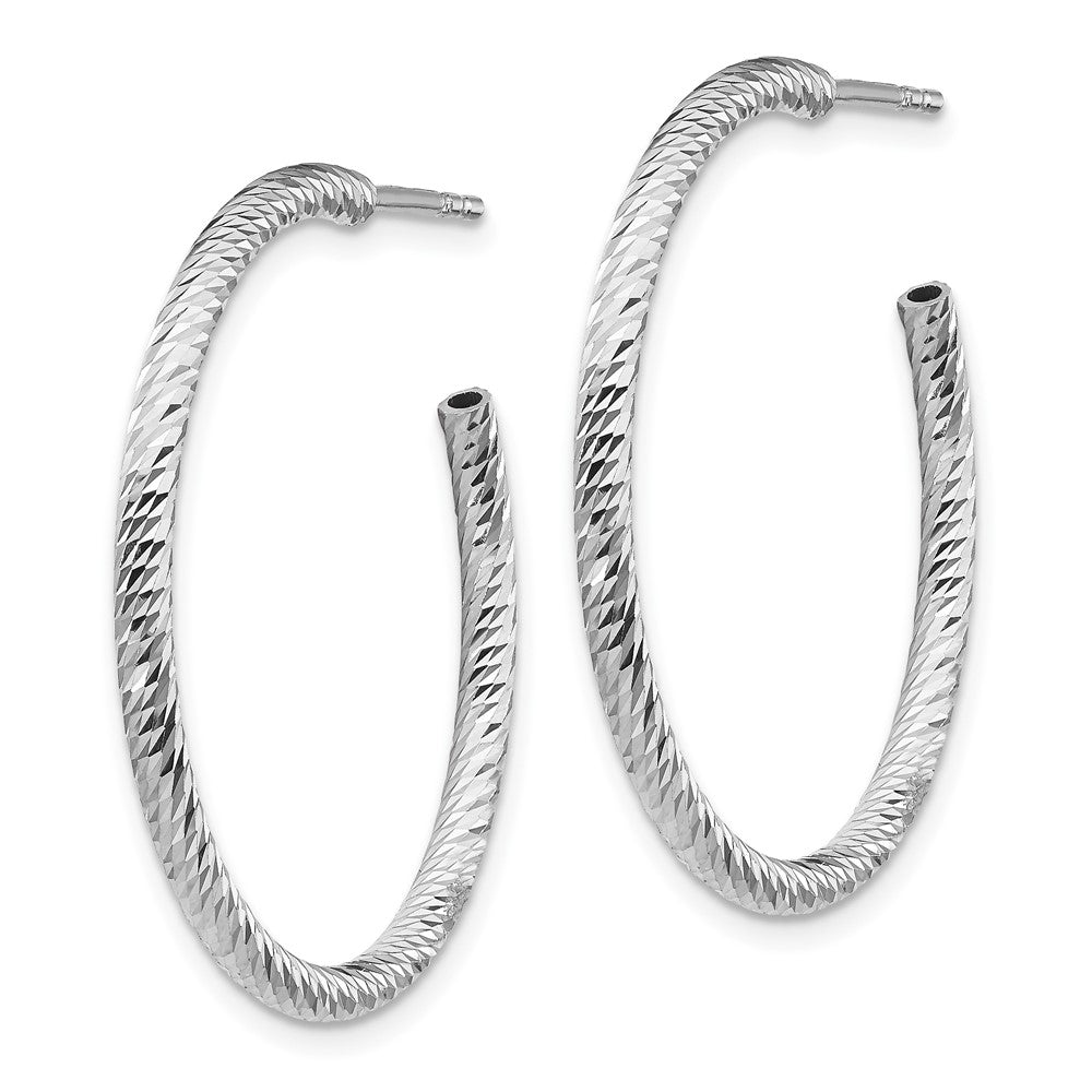 FJC Finejewelers 925 Sterling Silver Hoop Rhod Radiant Essence Bright Cut Post Dangle Earrings 30 x 30 mm