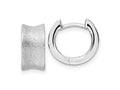 FJC Finejewelers 925 Sterling Silver d Bright Cut Brushed Huggie Hoop Earrings 13 x 14 mm