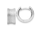 FJC Finejewelers 925 Sterling Silver d Bright Cut Brushed Huggie Hoop Earrings 13 x 14 mm