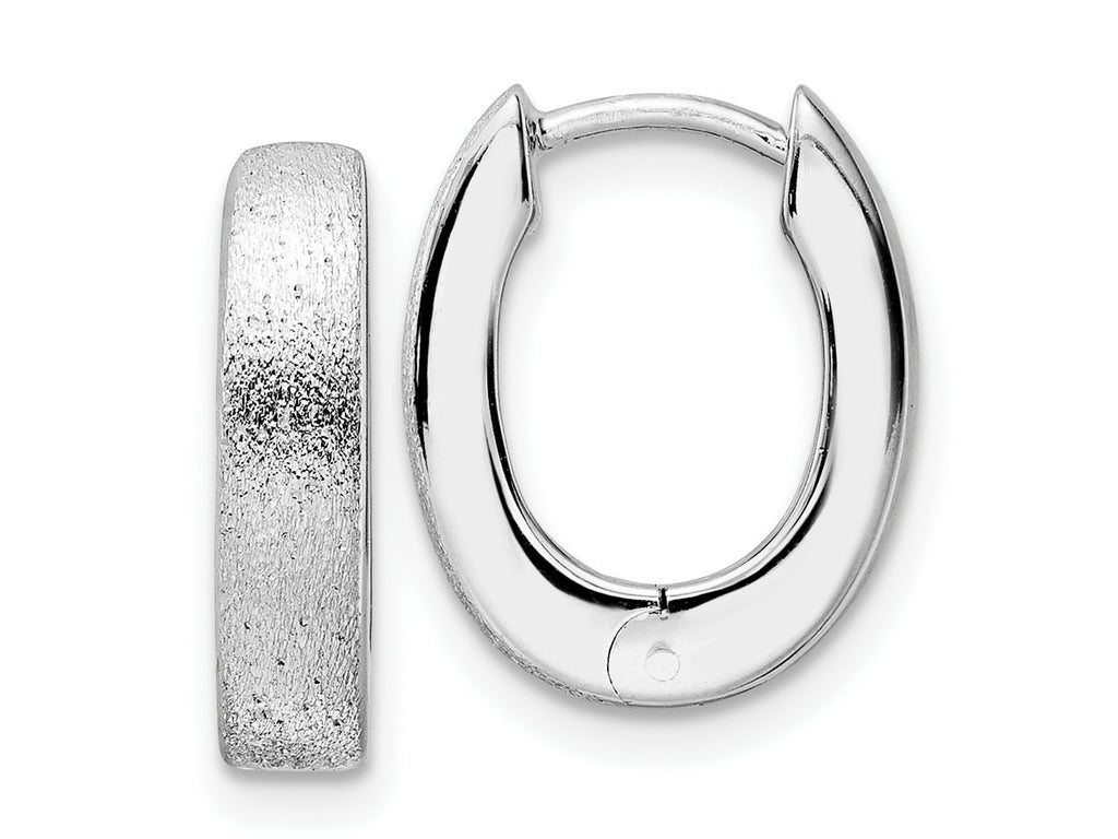 FJC Finejewelers 925 Sterling Silver Radiant Essence d Bright Cut Brushed Oval Hoop Earrings 15 x 12 mm
