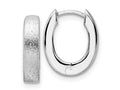 FJC Finejewelers 925 Sterling Silver Radiant Essence d Bright Cut Brushed Oval Hoop Earrings 15 x 12 mm