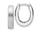 FJC Finejewelers 925 Sterling Silver Radiant Essence d Bright Cut Brushed Oval Hoop Earrings 15 x 12 mm