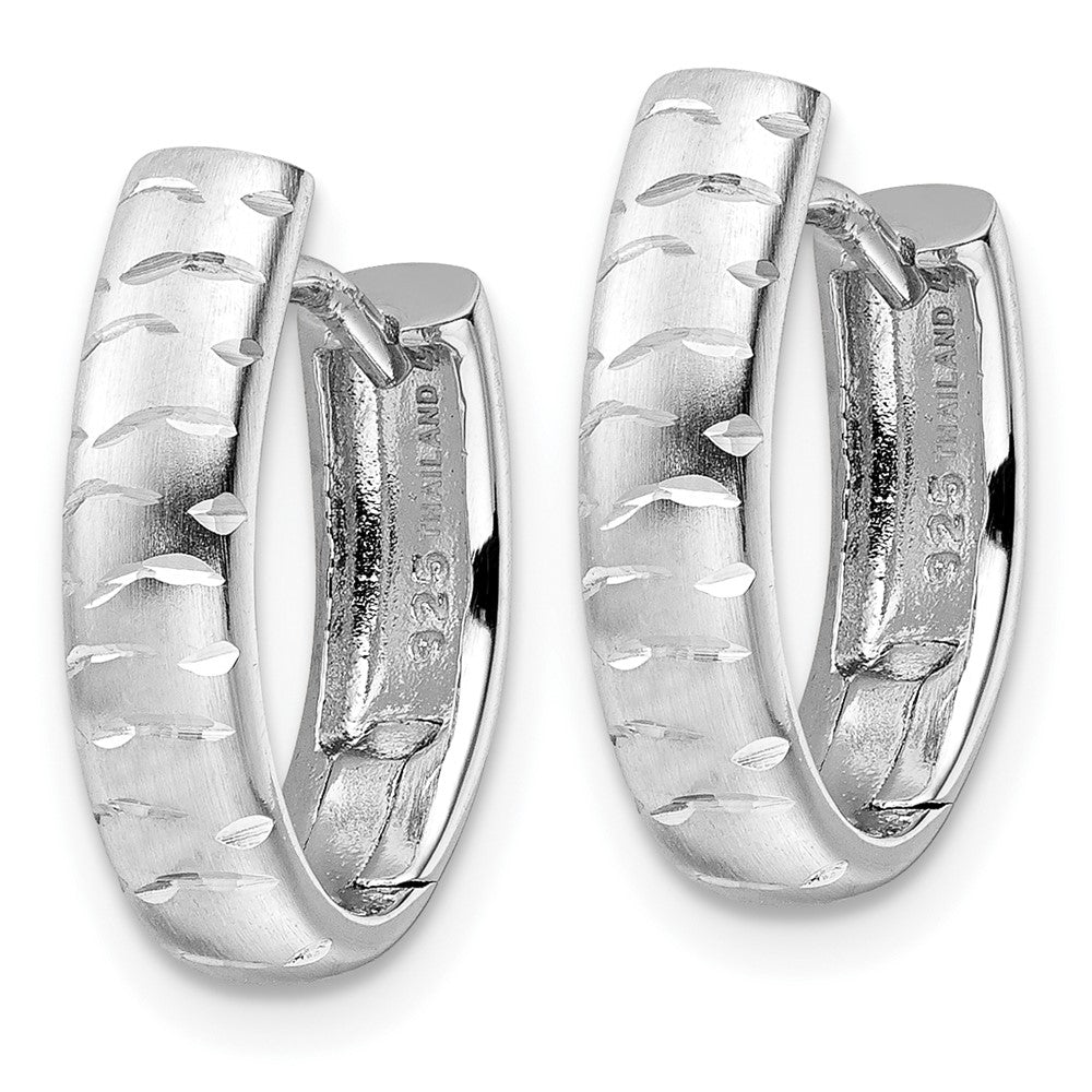 FJC Finejewelers 925 Sterling Silver d Bright Cut Brushed Oval Hoop Earrings 16 x 11 mm