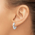 FJC Finejewelers 925 Sterling Silver d Bright Cut Brushed Oval Hoop Earrings 16 x 11 mm