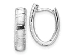 FJC Finejewelers 925 Sterling Silver d Bright Cut Brushed Oval Hoop Earrings 16 x 11 mm