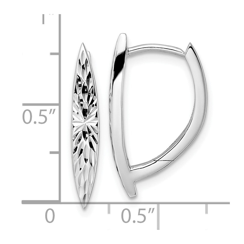 FJC Finejewelers 925 Sterling Silver d Bright Cut Hoop Earrings 21 x 12 mm