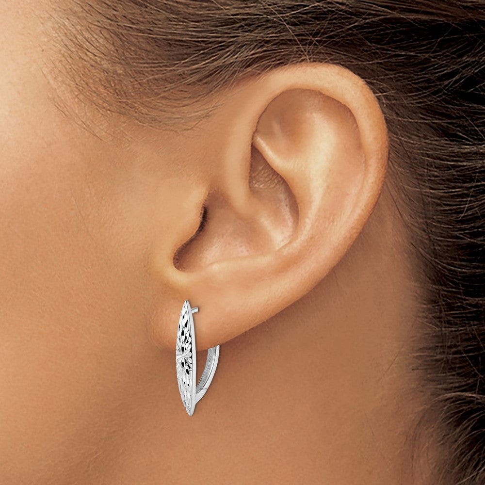FJC Finejewelers 925 Sterling Silver d Bright Cut Hoop Earrings 21 x 12 mm