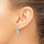 FJC Finejewelers 925 Sterling Silver d Polished and Brushed Dangle Earrings 29 x 3 mm