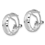 FJC Finejewelers 925 Sterling Silver Hoop Radiant Essence d Brushed Bright Cut Omega Back Earrings 19 x 18 mm