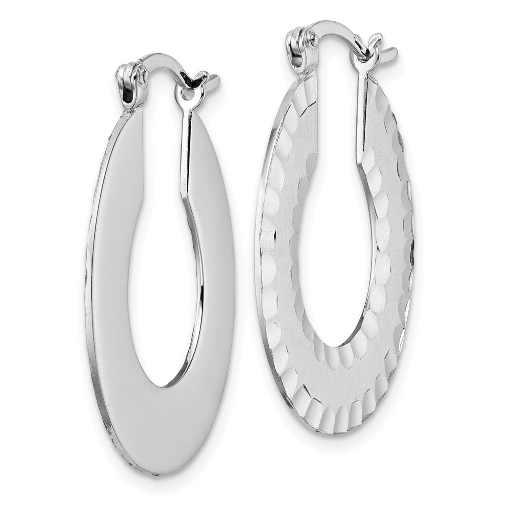 FJC Finejewelers 925 Sterling Silver Radiant Essence d Brushed Bright Cut Hoop Earrings 30 x 24 mm