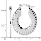 FJC Finejewelers 925 Sterling Silver Radiant Essence d Brushed Bright Cut Hoop Earrings 30 x 24 mm