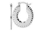 FJC Finejewelers 925 Sterling Silver Radiant Essence d Brushed Bright Cut Hoop Earrings 30 x 24 mm