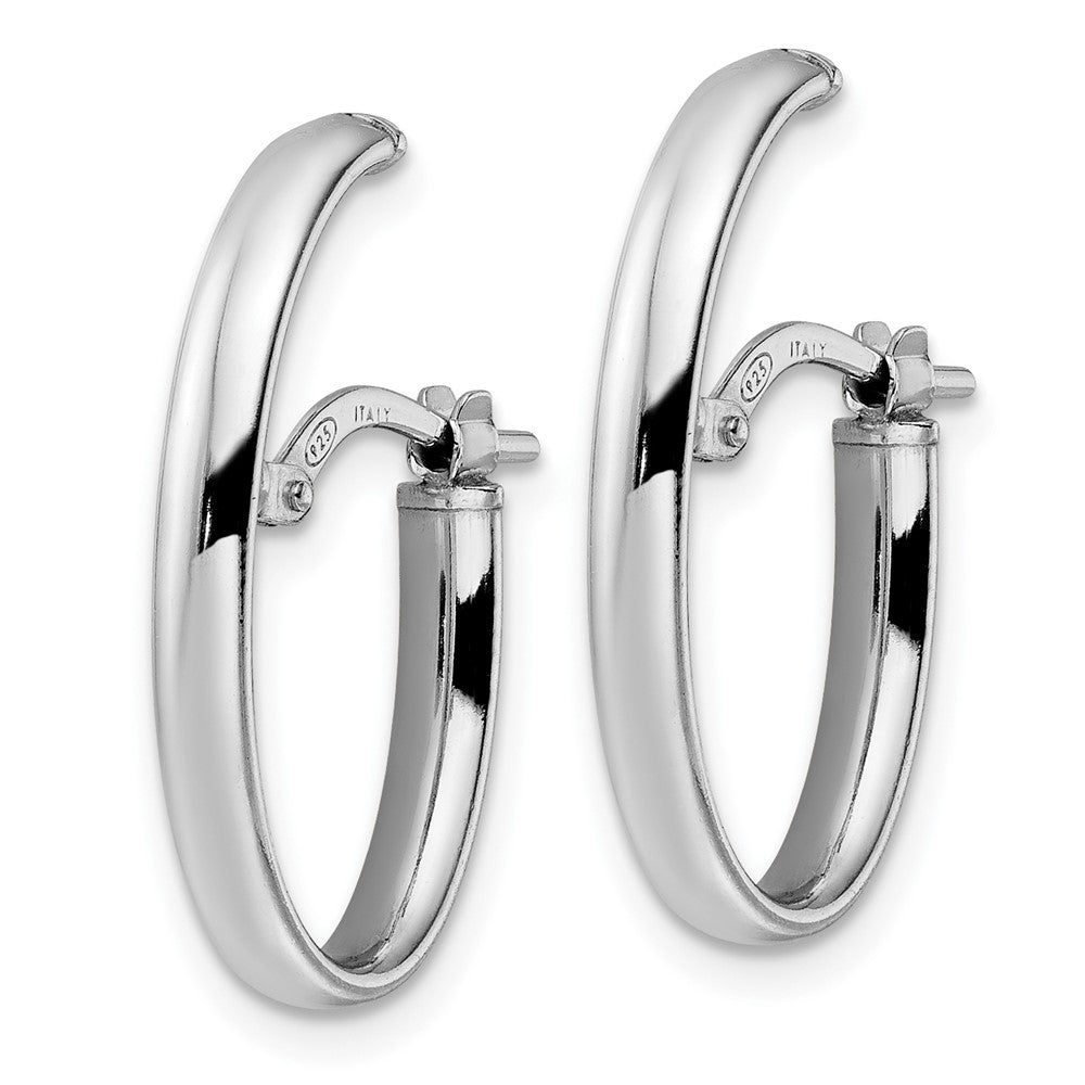 FJC Finejewelers 925 Sterling Silver Hoop d Polished J-hoop Earrings 23 x 13 mm