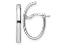 FJC Finejewelers 925 Sterling Silver Hoop d Polished J-hoop Earrings 23 x 13 mm