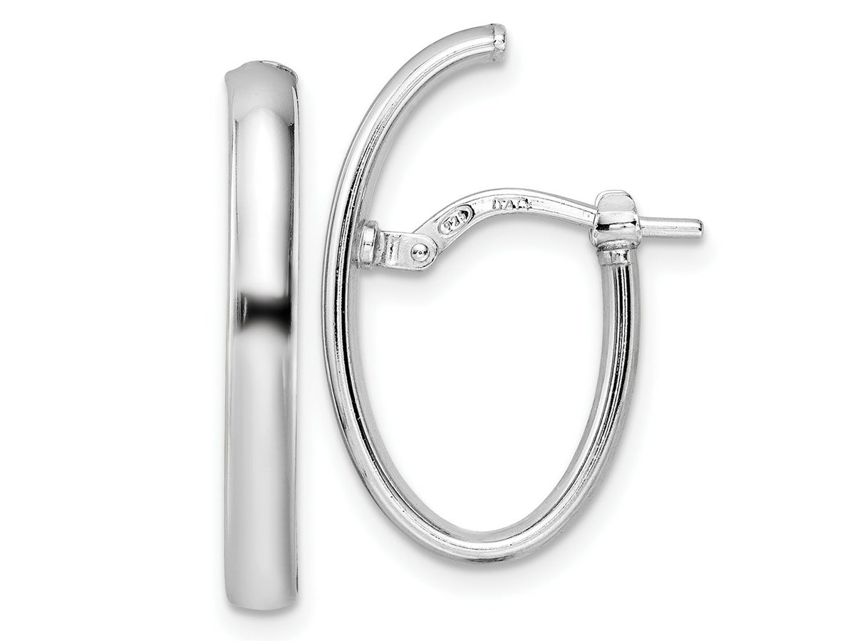 FJC Finejewelers 925 Sterling Silver Hoop d Polished J-hoop Earrings 23 x 13 mm