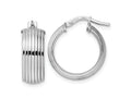 FJC Finejewelers 925 Sterling Silver d Polished Grooved Hoop Earrings 20 x 18 mm