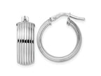 FJC Finejewelers 925 Sterling Silver d Polished Grooved Hoop Earrings 20 x 18 mm