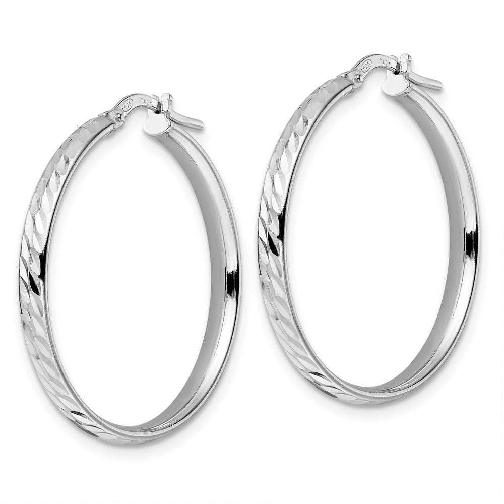 FJC Finejewelers 925 Sterling Silver d Polished Bright Cut Hoop Earrings 30 x 28 mm