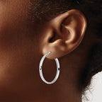 FJC Finejewelers 925 Sterling Silver d Polished Bright Cut Hoop Earrings 30 x 28 mm