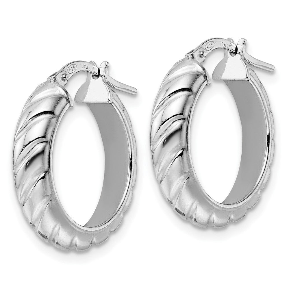 FJC Finejewelers 925 Sterling Silver d Polished Textured Hoop Earrings 21 x 19 mm
