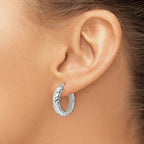 FJC Finejewelers 925 Sterling Silver d Polished Textured Hoop Earrings 21 x 19 mm
