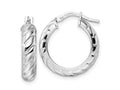 FJC Finejewelers 925 Sterling Silver d Polished Textured Hoop Earrings 21 x 19 mm