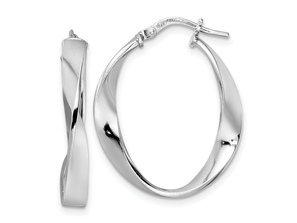 FJC Finejewelers 925 Sterling Silver d Polished Oval Twisted Hoop Earrings 28 x 23 mm