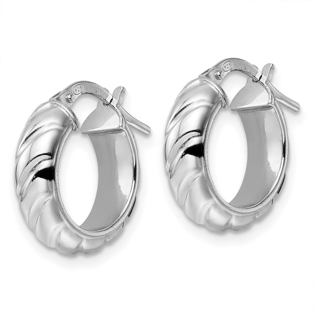 FJC Finejewelers 925 Sterling Silver d Polished Textured Hoop Earrings 16 x 16 mm