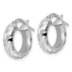 FJC Finejewelers 925 Sterling Silver d Polished Textured Hoop Earrings 16 x 16 mm