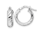 FJC Finejewelers 925 Sterling Silver d Polished Textured Hoop Earrings 16 x 16 mm