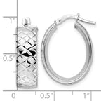 FJC Finejewelers 925 Sterling Silver d Polished Bright Cut Oval Hoop Earrings 24 x 17 mm