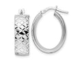 FJC Finejewelers 925 Sterling Silver d Polished Bright Cut Oval Hoop Earrings 24 x 17 mm