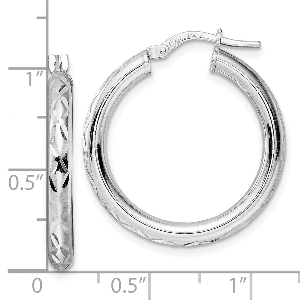 FJC Finejewelers 925 Sterling Silver d Polished Bright Cut Hoop Earrings 28 x 25 mm