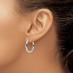 FJC Finejewelers 925 Sterling Silver d Polished Bright Cut Hoop Earrings 28 x 25 mm