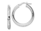 FJC Finejewelers 925 Sterling Silver d Polished Bright Cut Hoop Earrings 28 x 25 mm