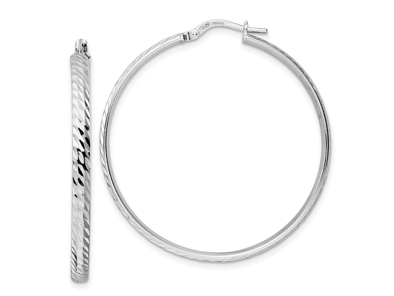 FJC Finejewelers 925 Sterling Silver d Polished Bright Cut Hoop Earrings 41 x 40 mm