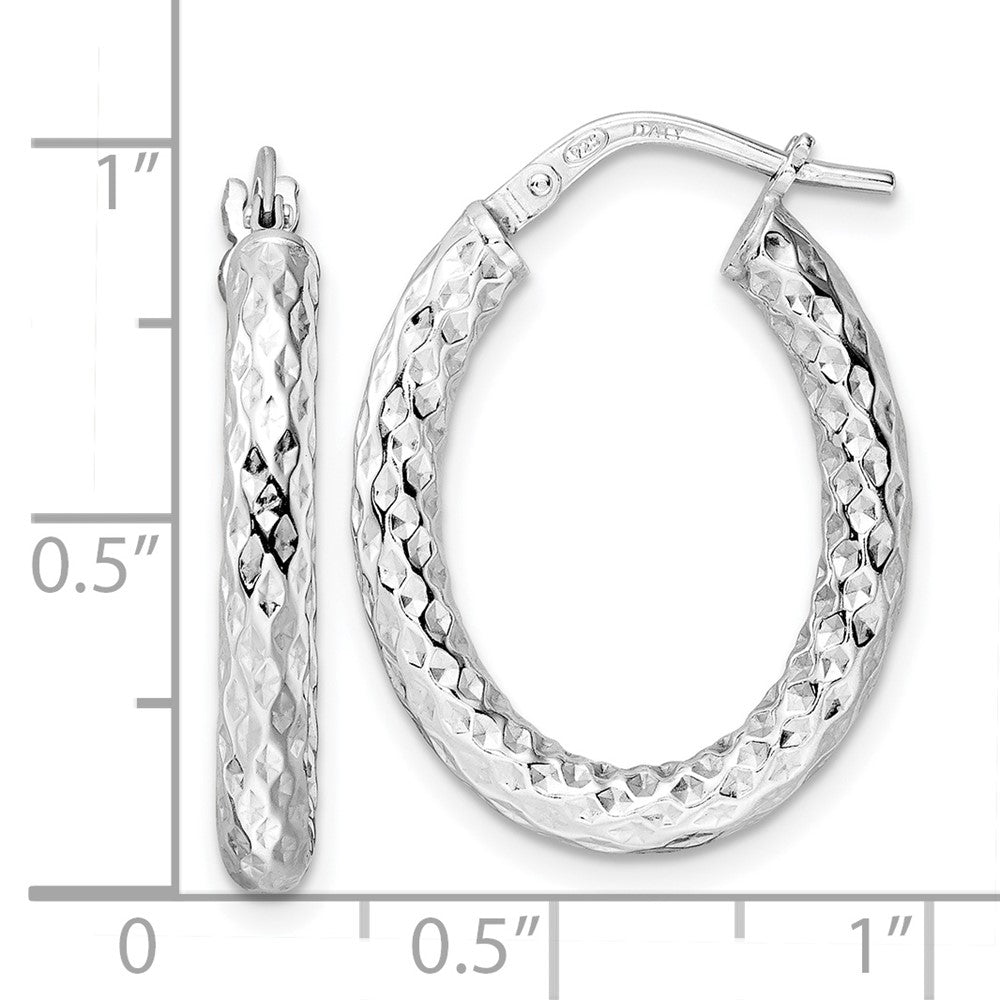 FJC Finejewelers 925 Sterling Silver d Polished Bright Cut Hoop Earrings 25 x 19 mm