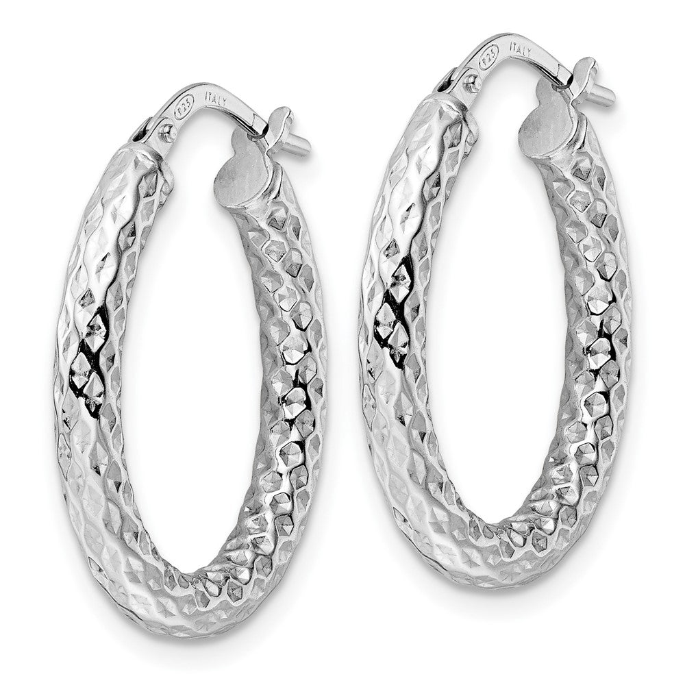 FJC Finejewelers 925 Sterling Silver d Polished Bright Cut Hoop Earrings 25 x 19 mm