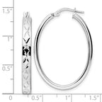 FJC Finejewelers 925 Sterling Silver d Polished Bright Cut Oval Hoop Earrings 36 x 25 mm