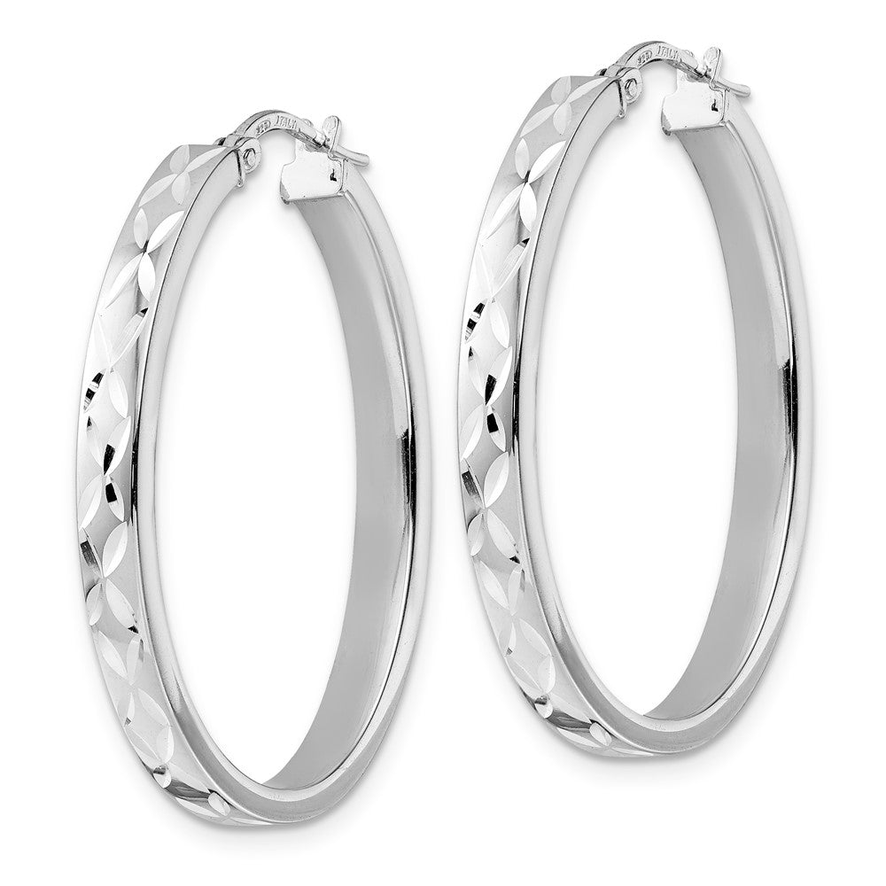 FJC Finejewelers 925 Sterling Silver d Polished Bright Cut Oval Hoop Earrings 36 x 25 mm