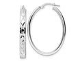 FJC Finejewelers 925 Sterling Silver d Polished Bright Cut Oval Hoop Earrings 36 x 25 mm