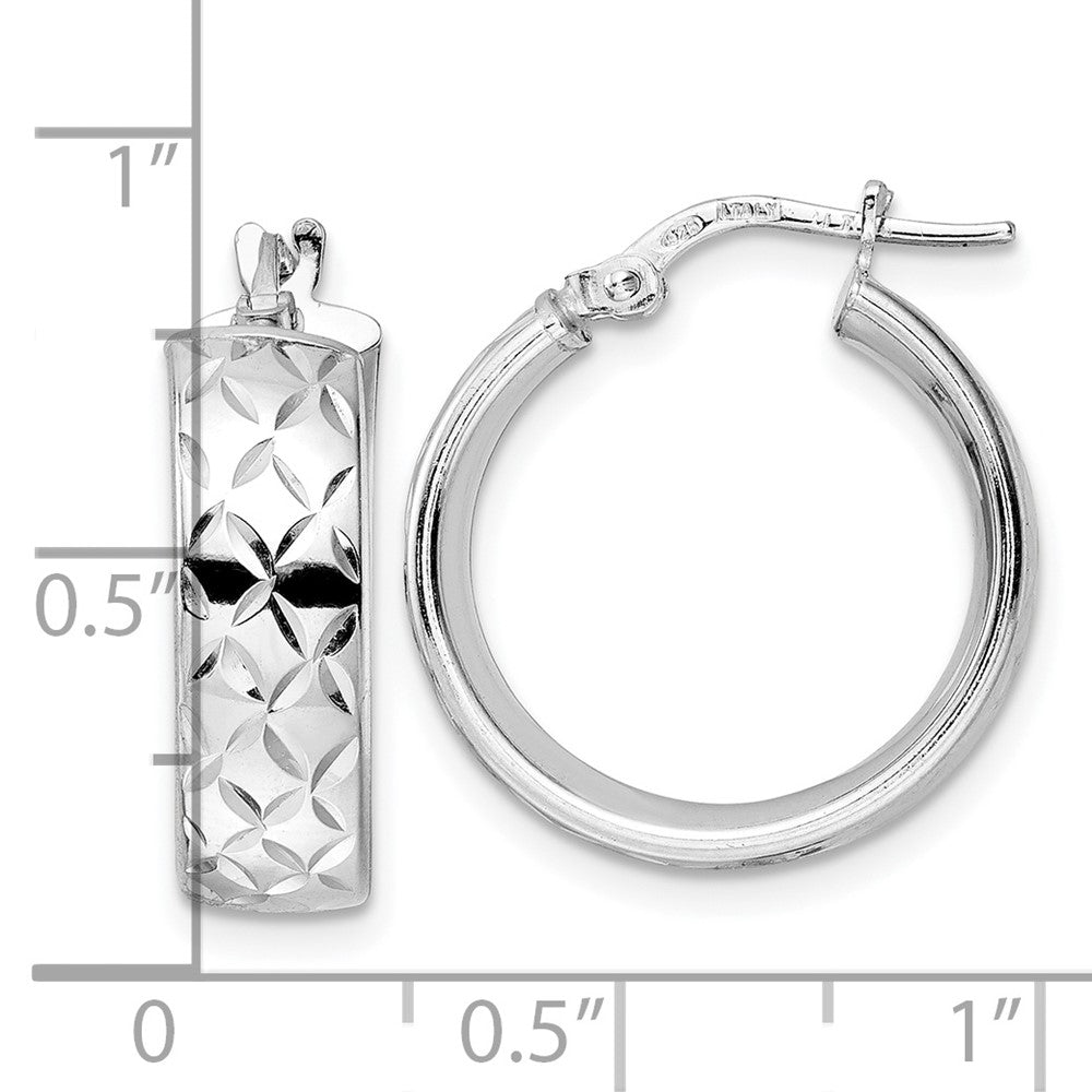 FJC Finejewelers 925 Sterling Silver d Polished Bright Cut Hoop Earrings 21 x 19 mm