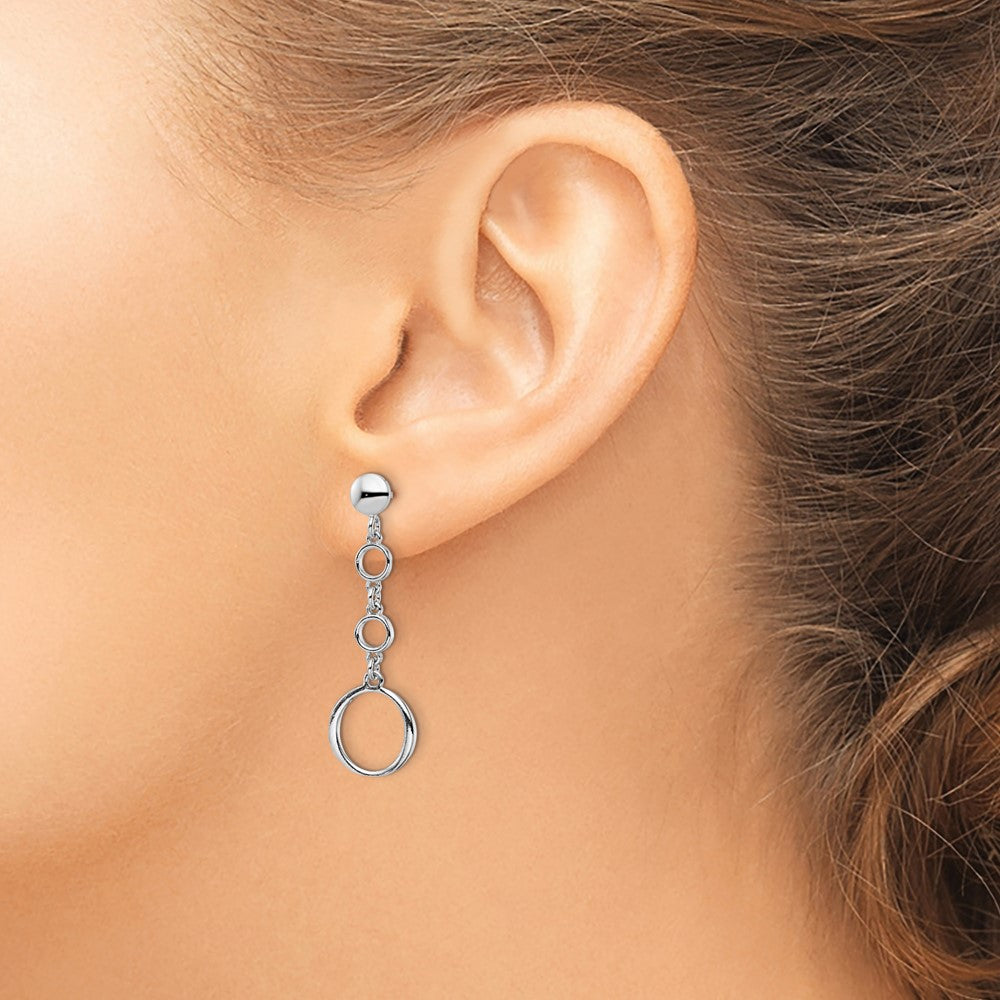 FJC Finejewelers 925 Sterling Silver d Post Dangle Earrings 36 x 10 mm