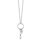 FJC Finejewelers 925 Sterling Silver Fancy  CZ Cross with 1.5 in ext. Necklace 16 Inches x 17 mm
