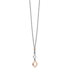 FJC Finejewelers 925 Sterling Silver Cable and Rose-tone with 1.5in ext. Necklace 15 Inches x 10 mm