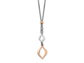 FJC Finejewelers 925 Sterling Silver Cable and Rose-tone with 1.5in ext. Necklace 15 Inches x 10 mm