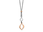 FJC Finejewelers 925 Sterling Silver Cable and Rose-tone with 1.5in ext. Necklace 15 Inches x 10 mm