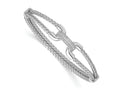 FJC Finejewelers 925 Sterling Silver Polished CZ Woven Flexible Cuff 0.9 mm