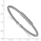 FJC Finejewelers 925 Sterling Silver Polished CZ Woven Flexible Cuff 0.67 mm