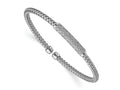 FJC Finejewelers 925 Sterling Silver Polished CZ Woven Flexible Cuff 0.67 mm